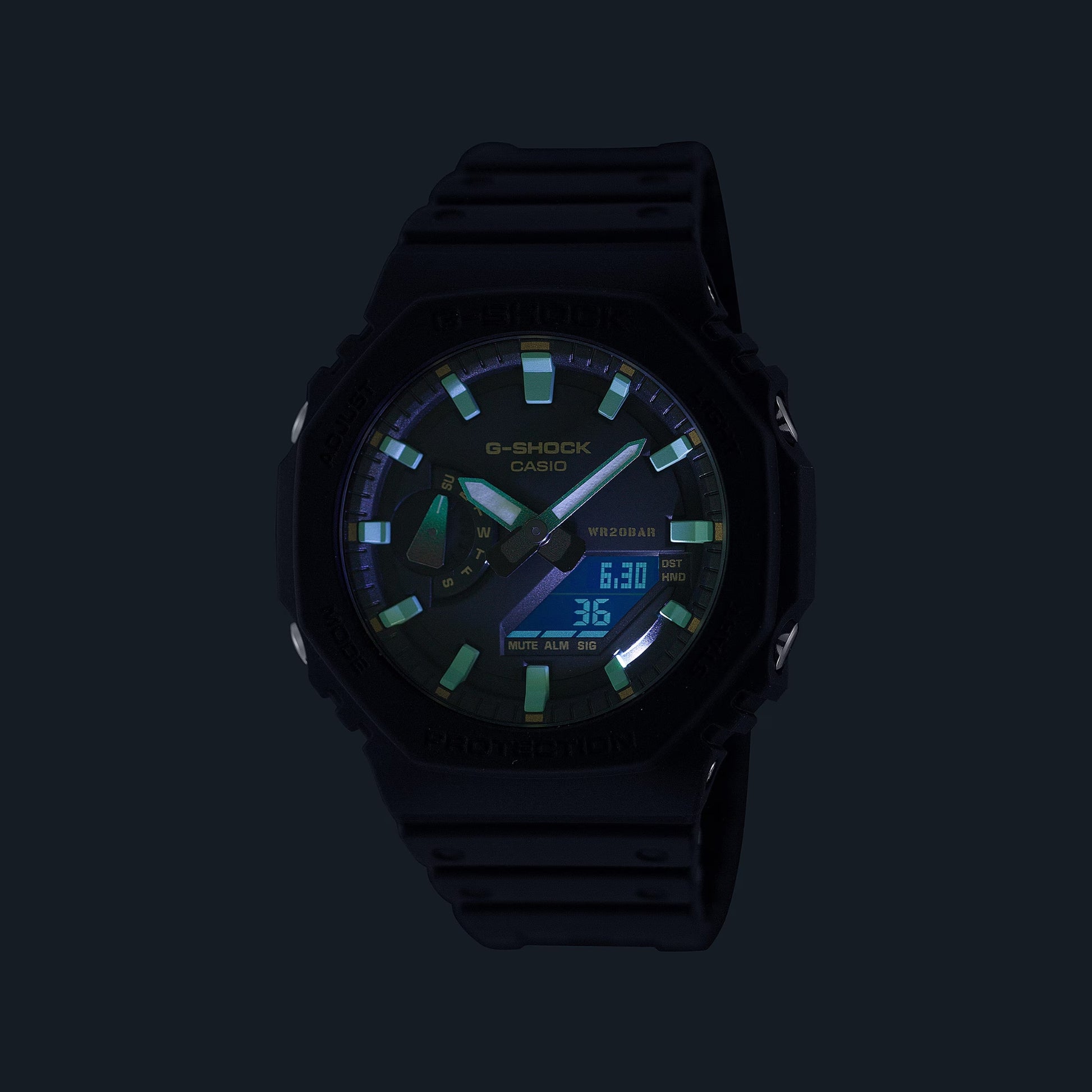 Casio G-SHOCK blackgreen GA-2100RC-1AER 2