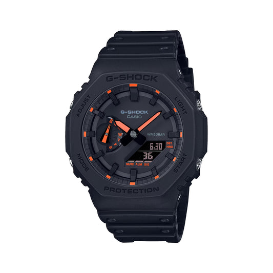 Casio W-CAS-6 GA-2100-1A4ER Casio G-SHOCK black and orange 1