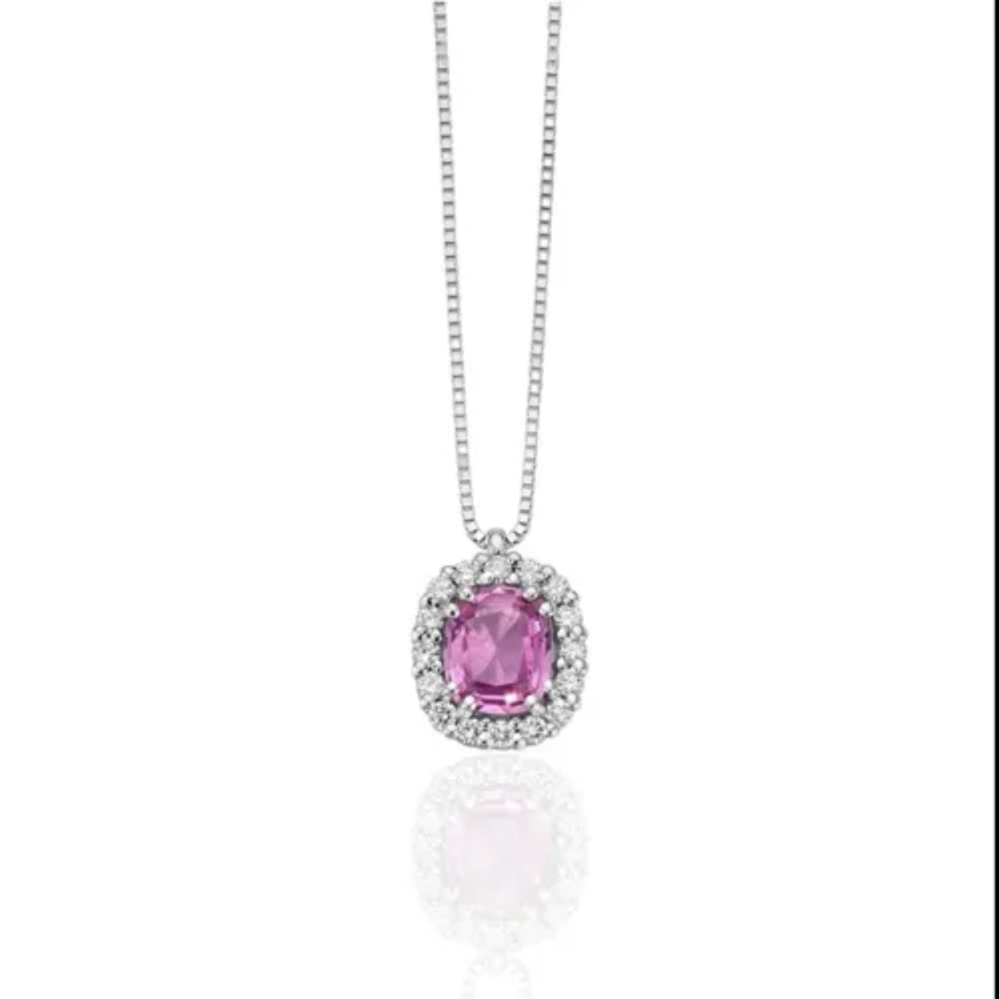 MILUNA COLLANA CON ZAFFIRO ROSA E DIAMANTI CLD4390